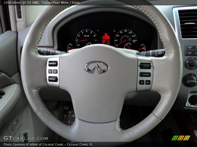 Tuscan Pearl White / Stone 2008 Infiniti QX 56 4WD