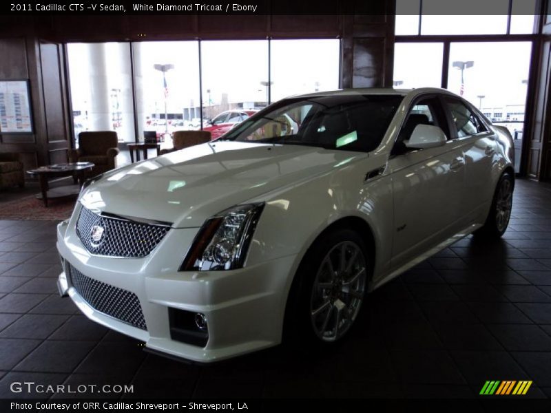 White Diamond Tricoat / Ebony 2011 Cadillac CTS -V Sedan