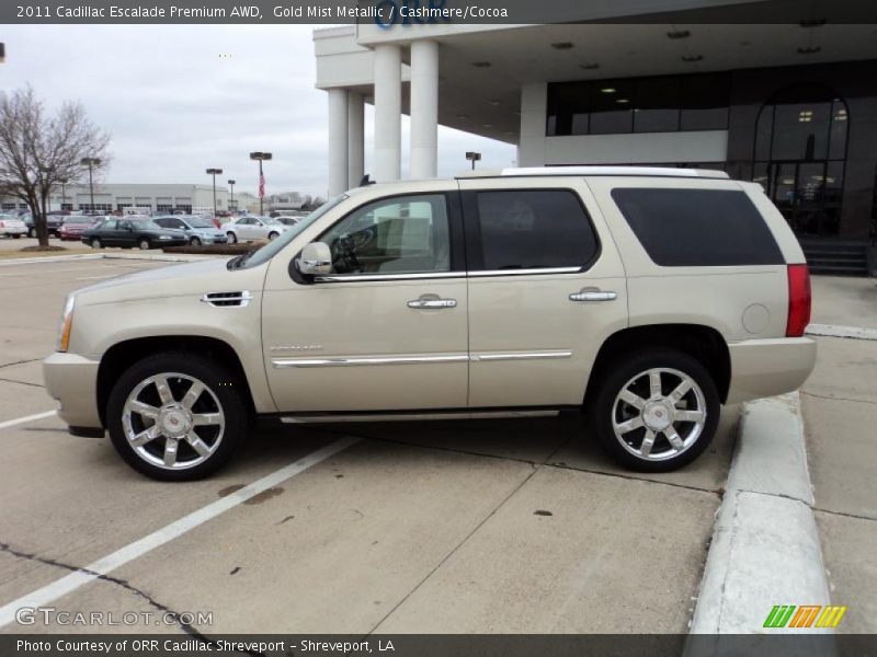 Gold Mist Metallic / Cashmere/Cocoa 2011 Cadillac Escalade Premium AWD