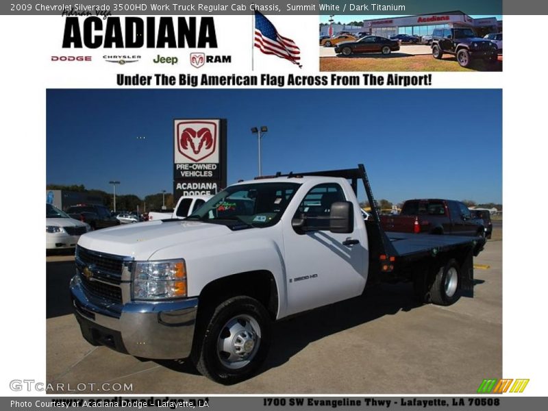 Summit White / Dark Titanium 2009 Chevrolet Silverado 3500HD Work Truck Regular Cab Chassis