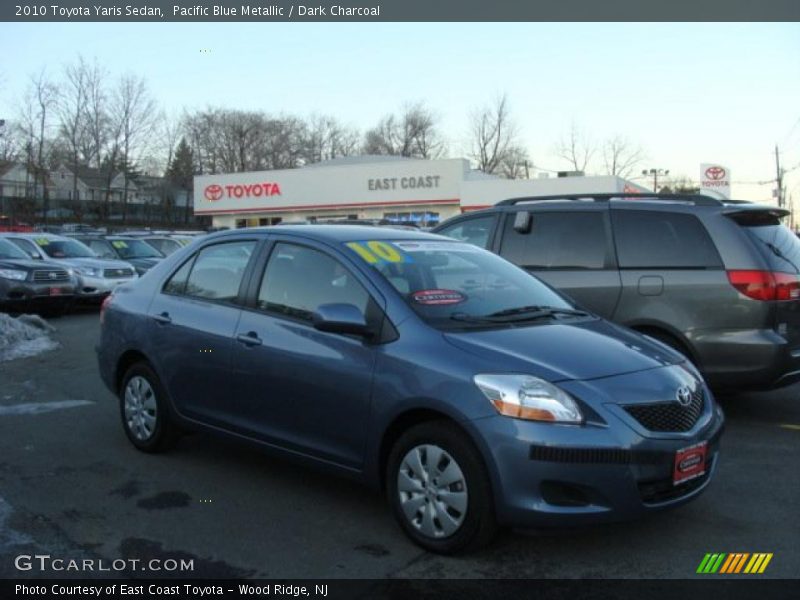 Pacific Blue Metallic / Dark Charcoal 2010 Toyota Yaris Sedan