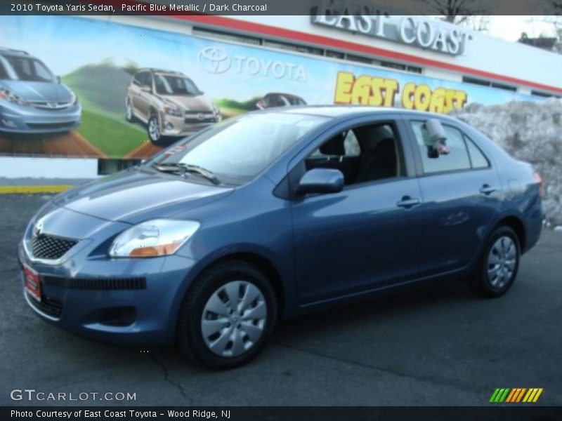 Pacific Blue Metallic / Dark Charcoal 2010 Toyota Yaris Sedan