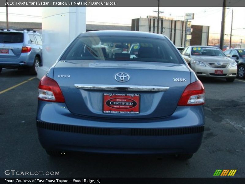 Pacific Blue Metallic / Dark Charcoal 2010 Toyota Yaris Sedan