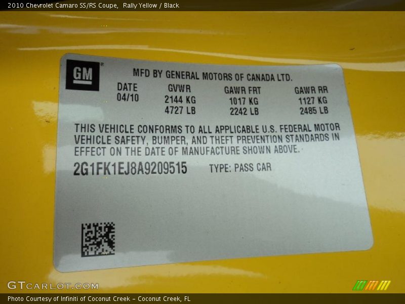 Rally Yellow / Black 2010 Chevrolet Camaro SS/RS Coupe