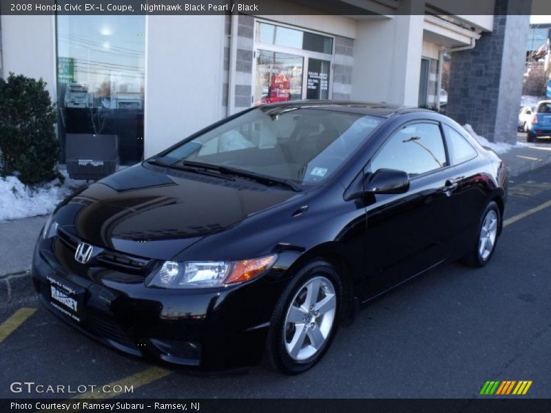 Nighthawk Black Pearl / Black 2008 Honda Civic EX-L Coupe