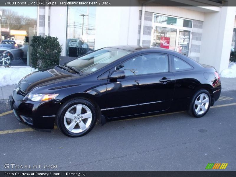 Nighthawk Black Pearl / Black 2008 Honda Civic EX-L Coupe