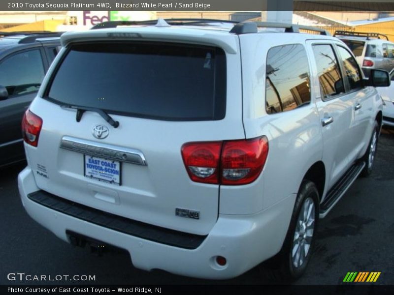 Blizzard White Pearl / Sand Beige 2010 Toyota Sequoia Platinum 4WD