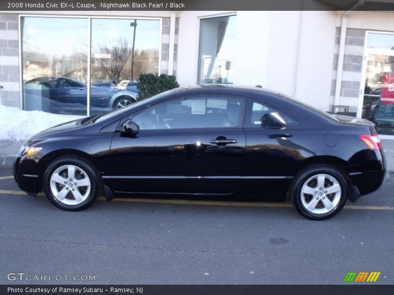 Nighthawk Black Pearl / Black 2008 Honda Civic EX-L Coupe