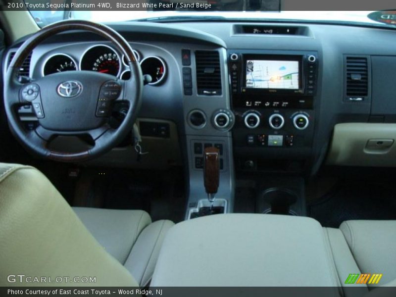 Blizzard White Pearl / Sand Beige 2010 Toyota Sequoia Platinum 4WD