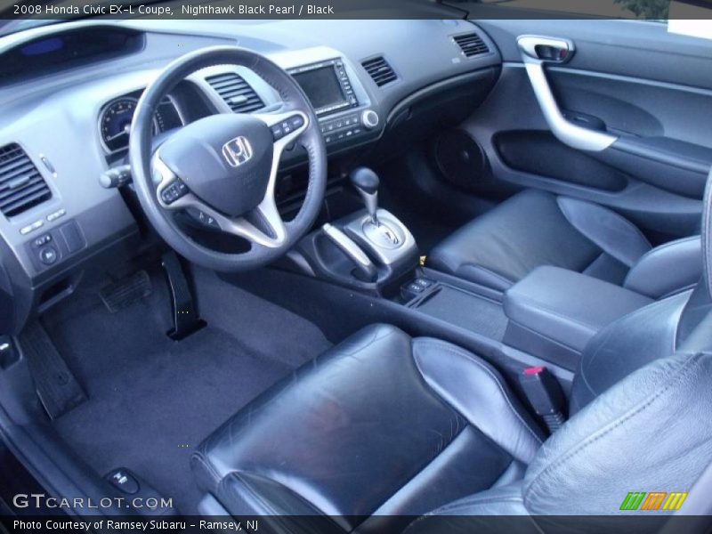 Nighthawk Black Pearl / Black 2008 Honda Civic EX-L Coupe
