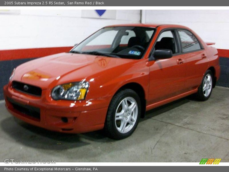 San Remo Red / Black 2005 Subaru Impreza 2.5 RS Sedan