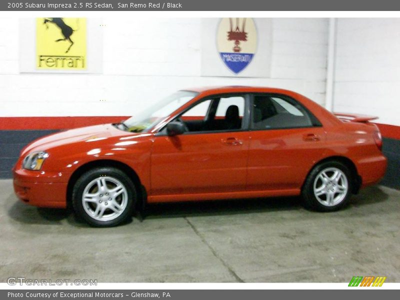 San Remo Red / Black 2005 Subaru Impreza 2.5 RS Sedan
