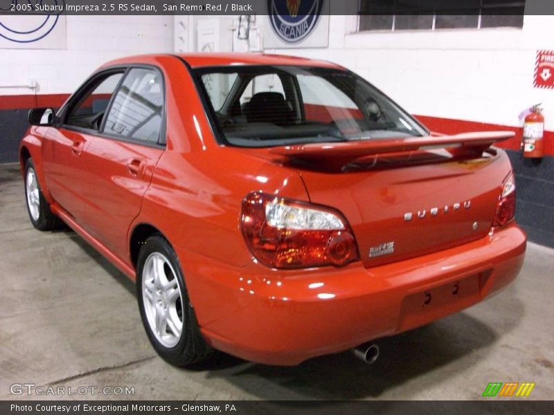 San Remo Red / Black 2005 Subaru Impreza 2.5 RS Sedan