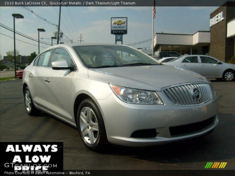 Quicksilver Metallic / Dark Titanium/Light Titanium 2010 Buick LaCrosse CX