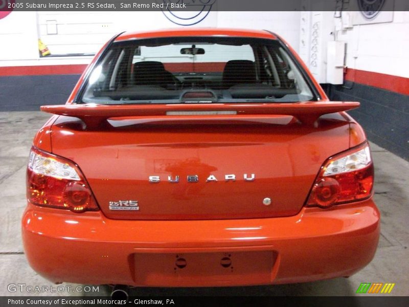 San Remo Red / Black 2005 Subaru Impreza 2.5 RS Sedan