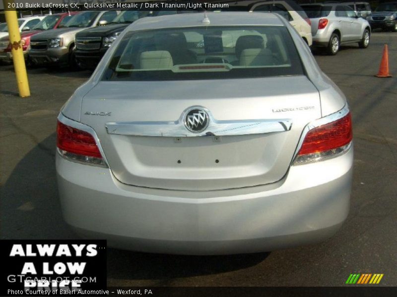 Quicksilver Metallic / Dark Titanium/Light Titanium 2010 Buick LaCrosse CX