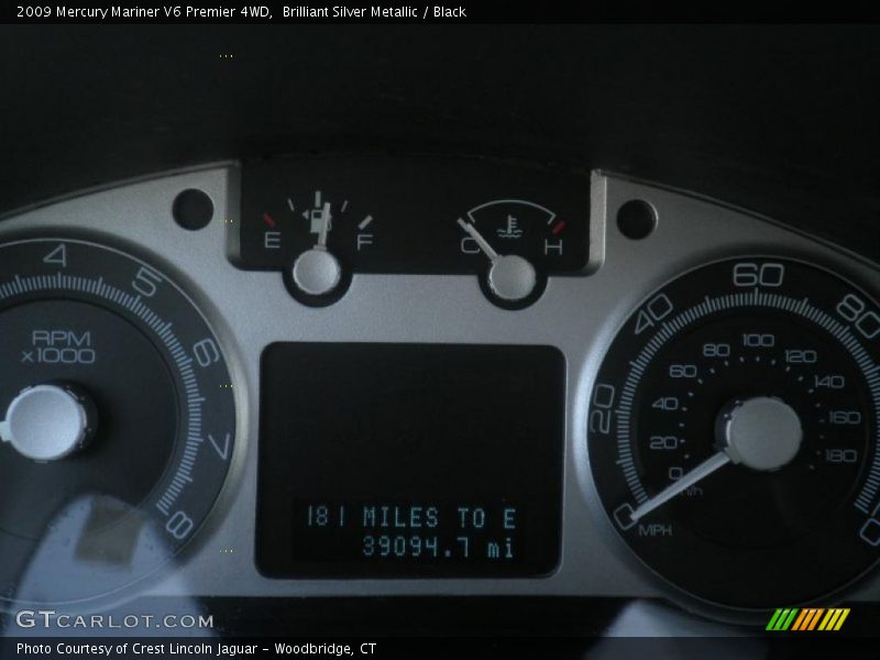 Brilliant Silver Metallic / Black 2009 Mercury Mariner V6 Premier 4WD