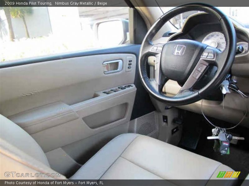 Nimbus Gray Metallic / Beige 2009 Honda Pilot Touring