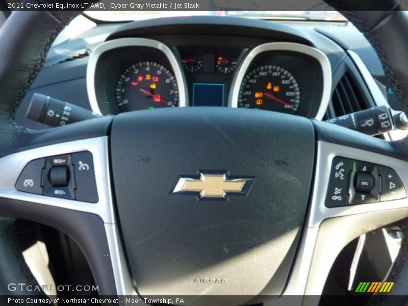 Cyber Gray Metallic / Jet Black 2011 Chevrolet Equinox LT AWD
