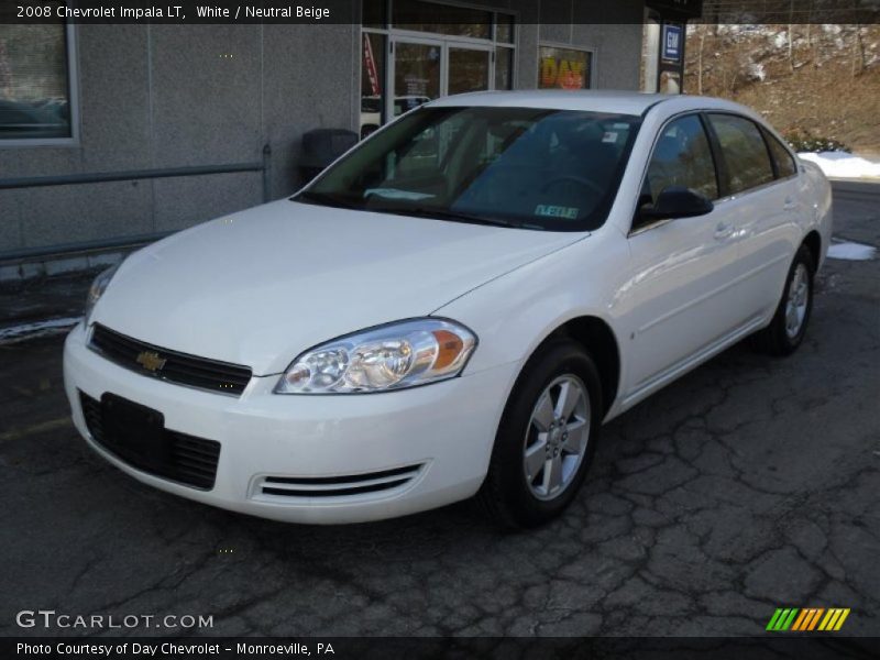 White / Neutral Beige 2008 Chevrolet Impala LT