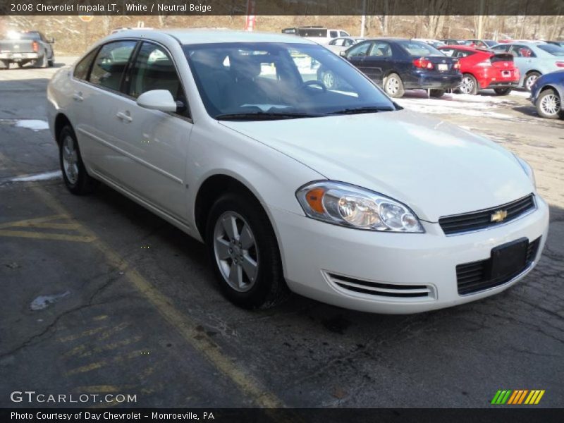 White / Neutral Beige 2008 Chevrolet Impala LT