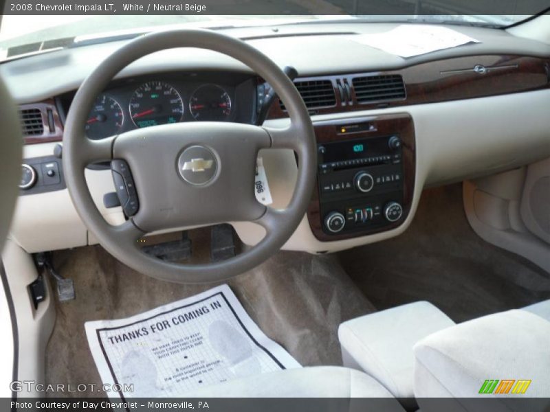 White / Neutral Beige 2008 Chevrolet Impala LT