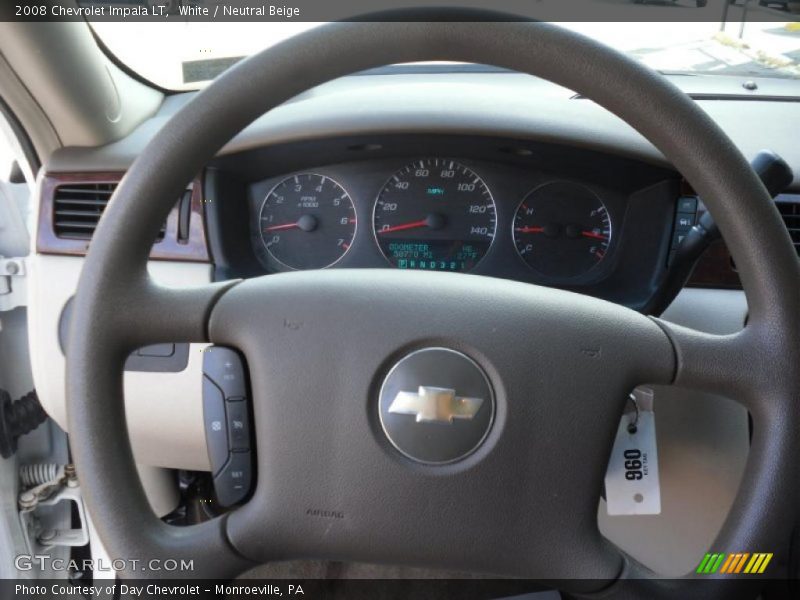 White / Neutral Beige 2008 Chevrolet Impala LT
