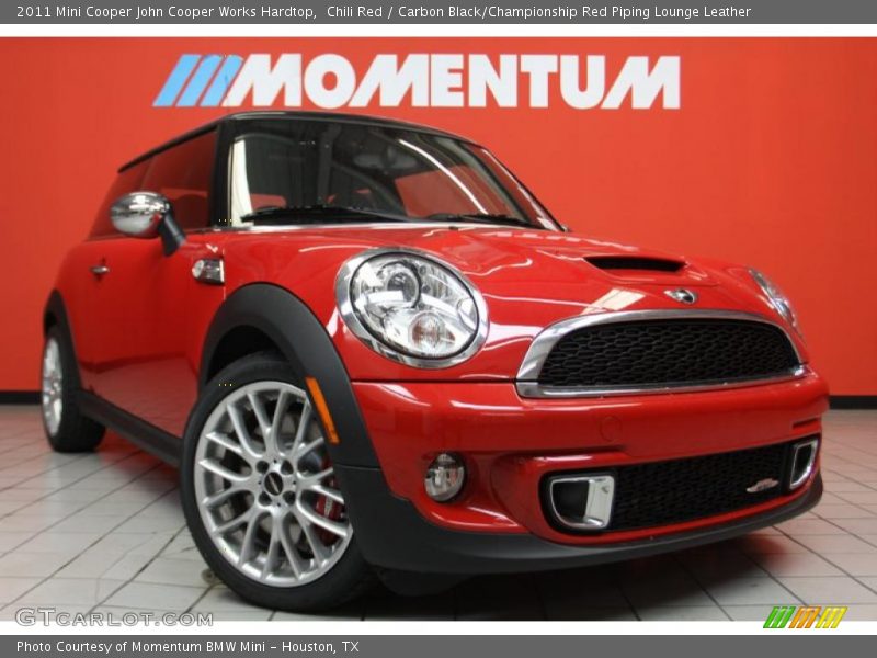 Chili Red / Carbon Black/Championship Red Piping Lounge Leather 2011 Mini Cooper John Cooper Works Hardtop