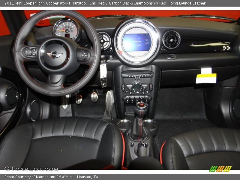 Chili Red / Carbon Black/Championship Red Piping Lounge Leather 2011 Mini Cooper John Cooper Works Hardtop