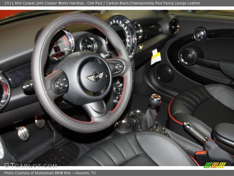 Chili Red / Carbon Black/Championship Red Piping Lounge Leather 2011 Mini Cooper John Cooper Works Hardtop