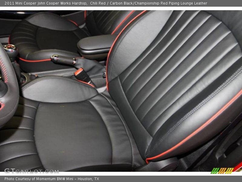 Chili Red / Carbon Black/Championship Red Piping Lounge Leather 2011 Mini Cooper John Cooper Works Hardtop