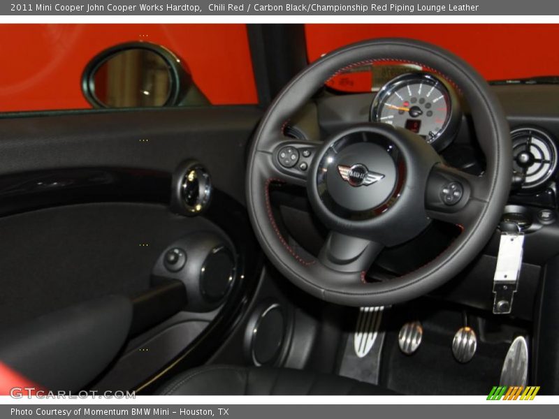 Chili Red / Carbon Black/Championship Red Piping Lounge Leather 2011 Mini Cooper John Cooper Works Hardtop