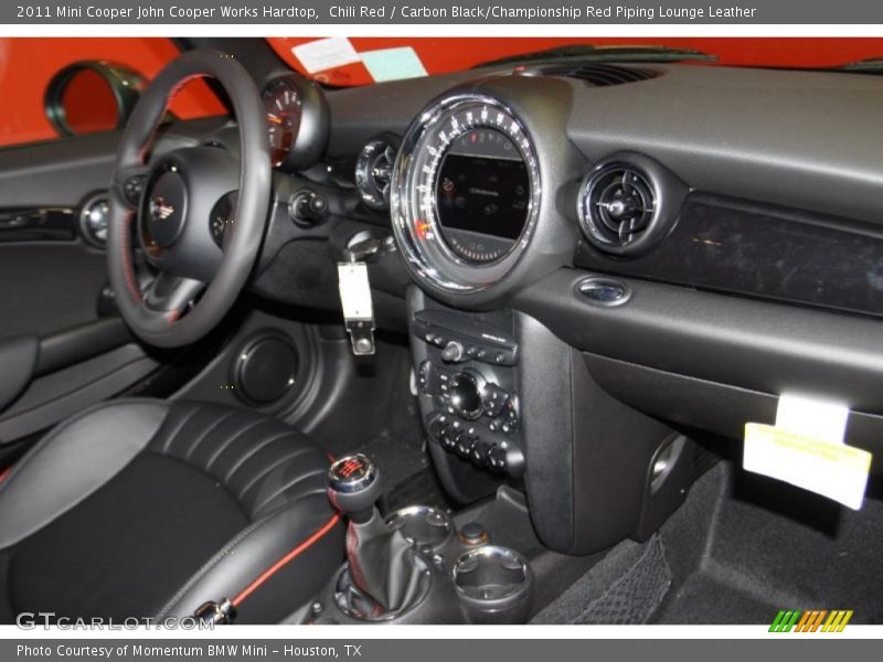 Chili Red / Carbon Black/Championship Red Piping Lounge Leather 2011 Mini Cooper John Cooper Works Hardtop