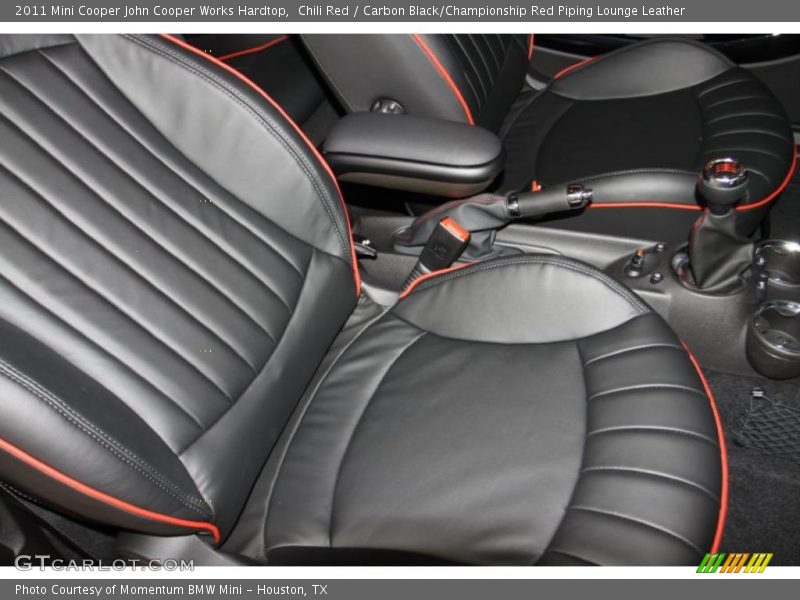 Chili Red / Carbon Black/Championship Red Piping Lounge Leather 2011 Mini Cooper John Cooper Works Hardtop