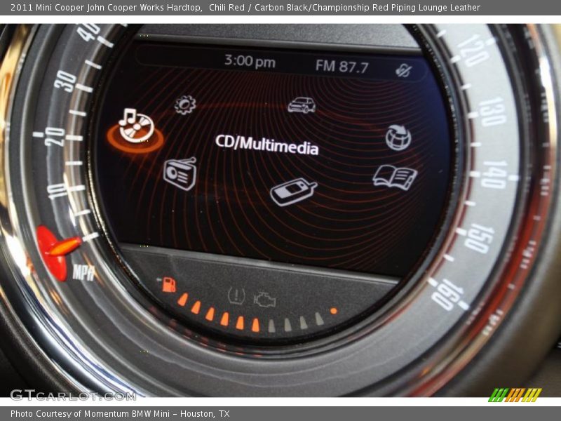 Chili Red / Carbon Black/Championship Red Piping Lounge Leather 2011 Mini Cooper John Cooper Works Hardtop