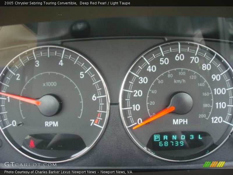 Deep Red Pearl / Light Taupe 2005 Chrysler Sebring Touring Convertible