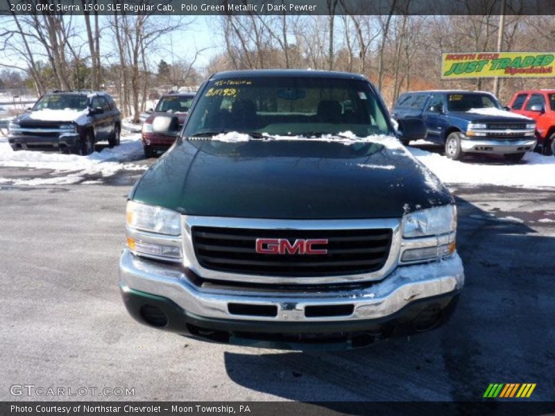 Polo Green Metallic / Dark Pewter 2003 GMC Sierra 1500 SLE Regular Cab