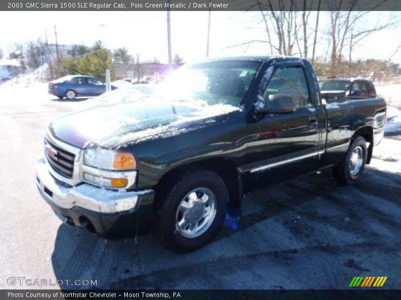 Polo Green Metallic / Dark Pewter 2003 GMC Sierra 1500 SLE Regular Cab
