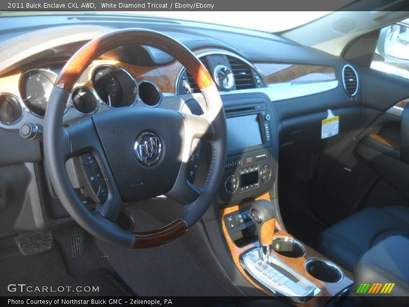 White Diamond Tricoat / Ebony/Ebony 2011 Buick Enclave CXL AWD