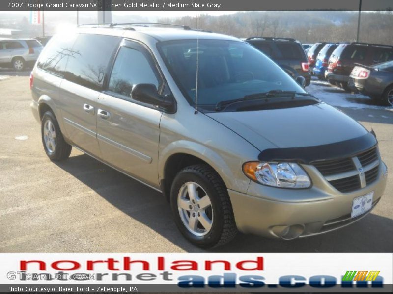 Linen Gold Metallic / Medium Slate Gray 2007 Dodge Grand Caravan SXT