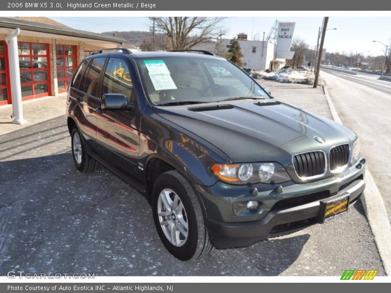 Highland Green Metallic / Beige 2006 BMW X5 3.0i