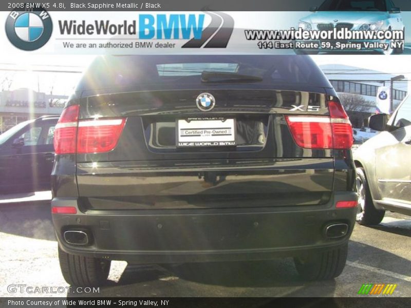 Black Sapphire Metallic / Black 2008 BMW X5 4.8i