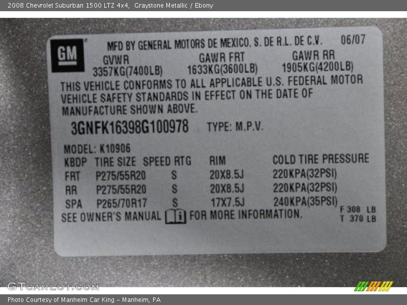 Graystone Metallic / Ebony 2008 Chevrolet Suburban 1500 LTZ 4x4