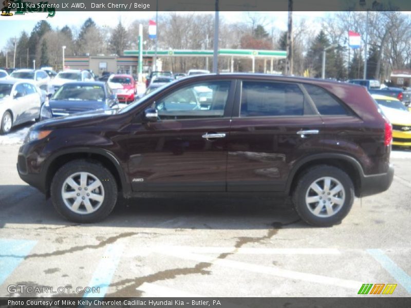 Dark Cherry / Beige 2011 Kia Sorento LX AWD