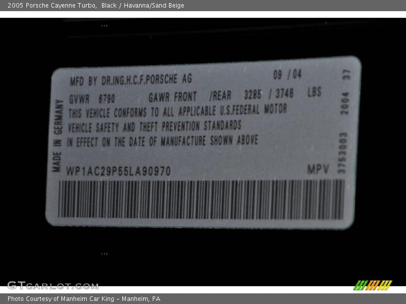 Black / Havanna/Sand Beige 2005 Porsche Cayenne Turbo