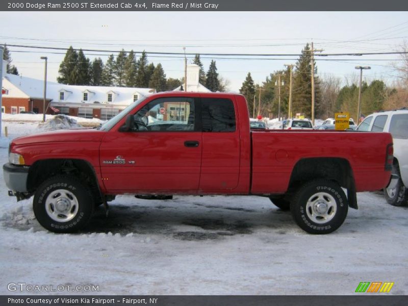 Flame Red / Mist Gray 2000 Dodge Ram 2500 ST Extended Cab 4x4