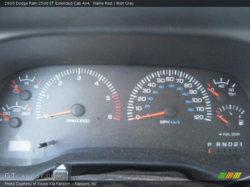 Flame Red / Mist Gray 2000 Dodge Ram 2500 ST Extended Cab 4x4