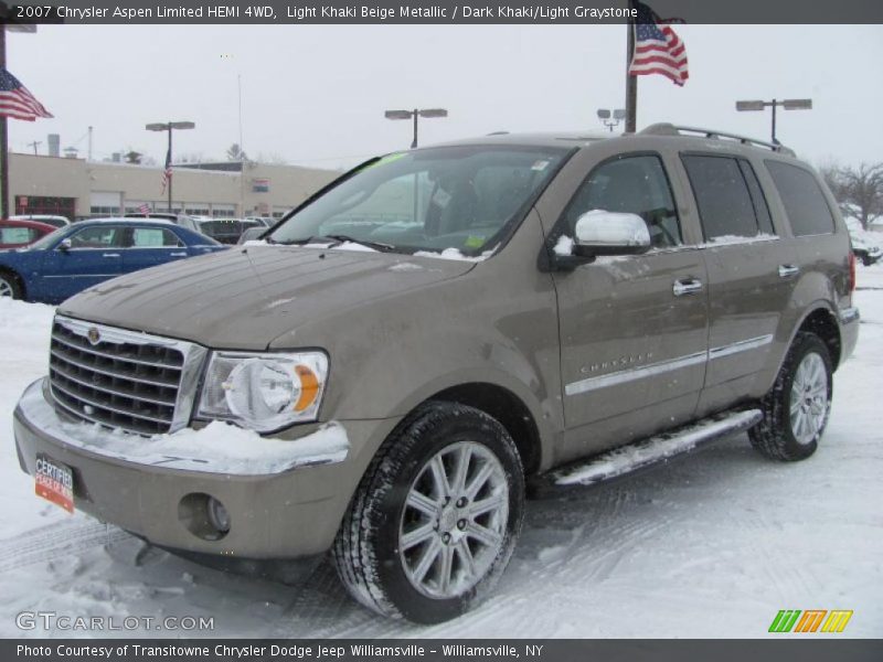 Light Khaki Beige Metallic / Dark Khaki/Light Graystone 2007 Chrysler Aspen Limited HEMI 4WD