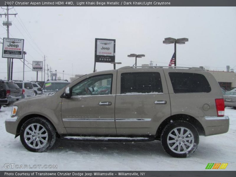 Light Khaki Beige Metallic / Dark Khaki/Light Graystone 2007 Chrysler Aspen Limited HEMI 4WD