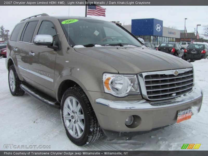 Light Khaki Beige Metallic / Dark Khaki/Light Graystone 2007 Chrysler Aspen Limited HEMI 4WD
